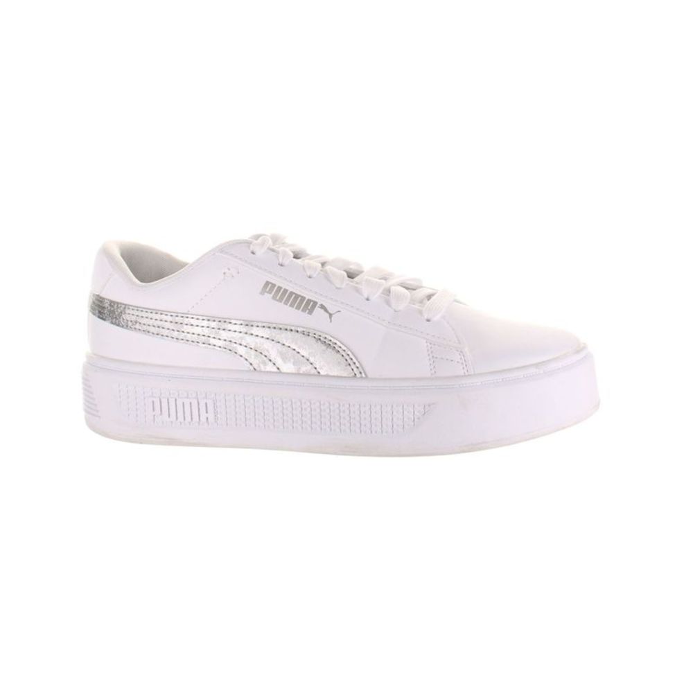 PUMA Womens Smash Platform V3 White Fashion Sneaker Size 8 Medium (B, M)